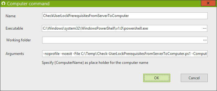 Computer commands menu